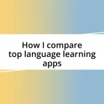 How I compare top language learning apps