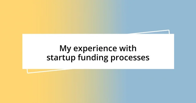 My experience with startup funding processes