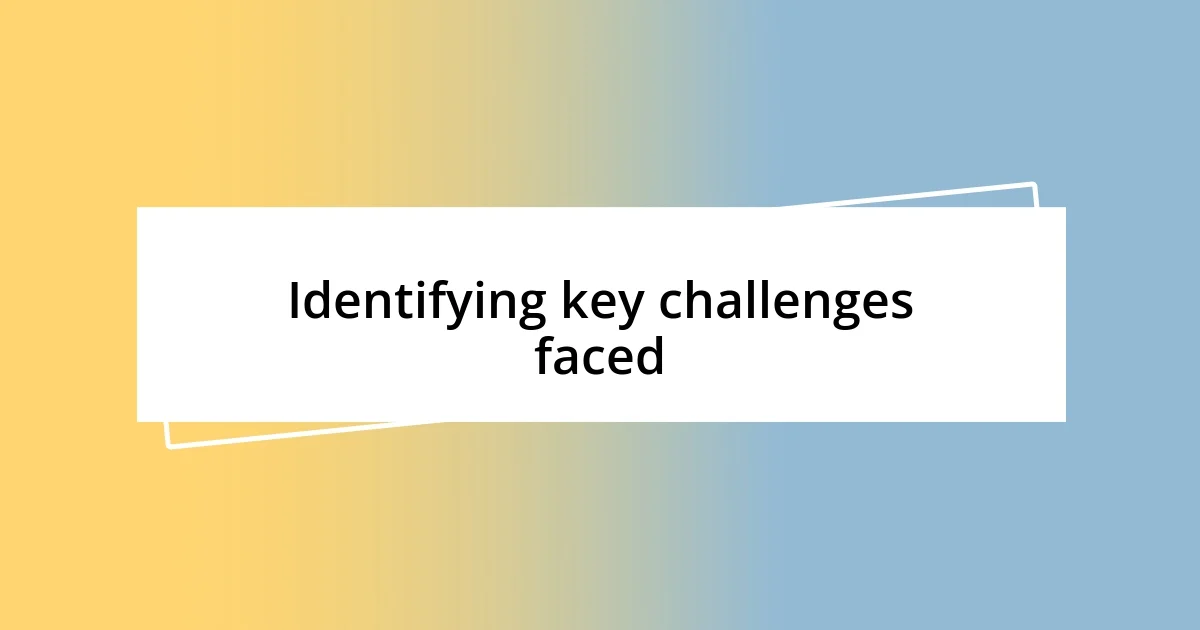 Identifying key challenges faced