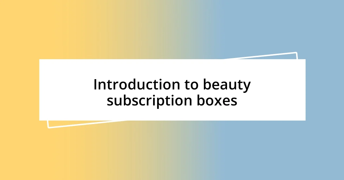 Introduction to beauty subscription boxes