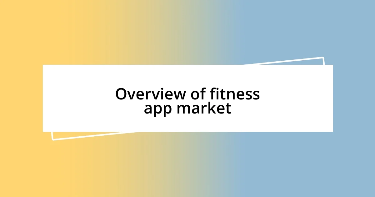 Overview of fitness app market